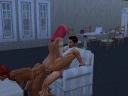 They invited a neighbor for joint sex in the step-family. Threesome porn | Adult games 16/16