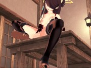 Beidou fingers her pussy at the bar. Yo-ho-ho, and a bottle of rum! 9/16