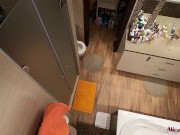 Girl Deep Sucks Cock In The Bathroom, Fucks In Different Poses And Receives Cumshot On Pussy 1/16