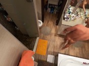 Girl Deep Sucks Cock In The Bathroom, Fucks In Different Poses And Receives Cumshot On Pussy 2/16