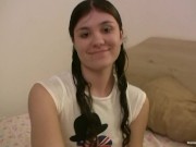 Amateur cutie masturbates and sucks cock 1/16