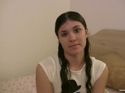 Amateur cutie masturbates and sucks cock 2/16