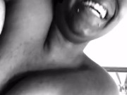 Ebony give sloppy top, post vid, until huge cumshot 14/16
