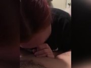 Sucking my husbands big cock and slurping his cum 9/16