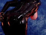 Curvy Rubber Fetish Woman Have Fun By Tease You, Latex 4k Video Romantic Slow with Nude 1/16