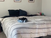 PANTY SNIFFING TEEN SQUIRTS ALL OVER PARENTS BED 1/16