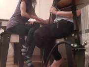 Трахнулись дома у подруги, которая чуть нас не застукала. С пошлыми русскими разговорами  - IkaSmokS 9/16