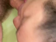 Blowjob with big cumshot on face at end  14/16