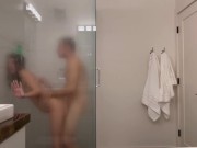 Steamy Glass Shower: Hot Couple on Vacation 13/16