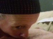 Submissive slut soccer mom sucks cock and oil handjob 3/16