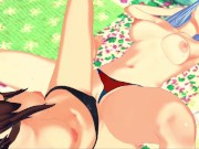 Aqua and Megumin rub their pussies and orgasm together. 14/16