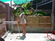 Ballerina workout without panties. All ballerinas love when men look at their cunts. 1/16