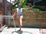 Ballerina workout without panties. All ballerinas love when men look at their cunts. 5/16