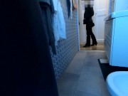 Risky FLASH PAYS OFF! Real STRANGER, scared at first, gives HELPING HANDJOB in big store. 3/16