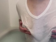 『お風呂でチクニー』濡れたシャツから透ける勃起乳首でオナニー気持ちぃぃ 11/16