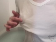 『お風呂でチクニー』濡れたシャツから透ける勃起乳首でオナニー気持ちぃぃ 13/16