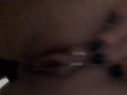 In the bathroom: my girlfriend's dildo in my asshole without her. 11/16