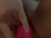 First time riding my HUGE pink dildo! 3/16