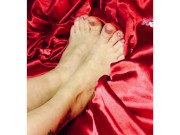 BambiAmbitas sexy feet deserve red satin passion and diamonds  16/16
