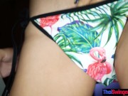 Cute amateur Asian teen body massage before dick sucking and riding 4/16