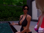 I Invite my Straight Neighbor to the Pool. She will Taste my Plastic Dick - Sexual Hot Animations 2/16