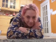 Free-use housekeeper wants you to jerk off while she cleans the floor for Master 7/16