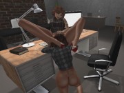 Pantyhose Lesbian Secretary and her Boss Lady at Work 11/16