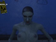 Monstrophilia Horror: Hentai Girl with Big Tits enjoys Pussy Licking in a Dirty Toilet (POV + Sound) 3/16