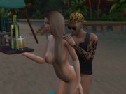 Sex on the nude beach. Bieber actively fucks his blonde wife | PC gameplay 10/16