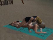 Sex on the nude beach. Bieber actively fucks his blonde wife | PC gameplay 12/16