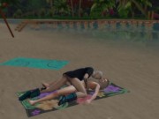 Sex on the nude beach. Bieber actively fucks his blonde wife | PC gameplay 7/16