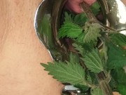 BDSM Pussy Torture - Speculum Stretched Nettles in her Peehole & Vagina Till she pisses herself 15/16