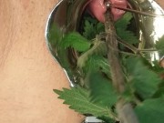 BDSM Pussy Torture - Speculum Stretched Nettles in her Peehole & Vagina Till she pisses herself 16/16