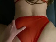 Hot College Babe Gets Cum On Her New Lingerie 14/16