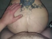 She gets so wet Bouncing on my dick creamy then friend walks in on us 15/16