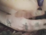 Sexy tattooed milf gets down and dirty with her toys... 9/16