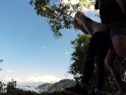 VACATION JUNGLE SEX - Horny couple fuck on HIKING TRAIL and almost GET CAUGHT 10/16