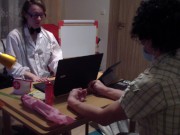 Dr. Kabayeva exams and fucks her submissive patient again - rough exam 3/16