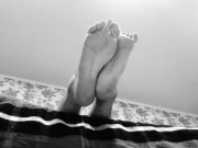 Feet Foot Fetish Ignore - Black and White Artsy High Arched Soles In Your Face 5/16