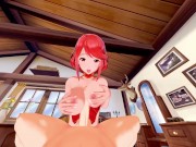 Pyra jerks you with her big tits, lets you cum on them - Xenoblade Chronicles 2 Hentai. 14/16