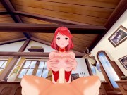 Pyra jerks you with her big tits, lets you cum on them - Xenoblade Chronicles 2 Hentai. 7/16