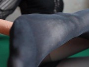 黑色的連褲襪腳交 4/16