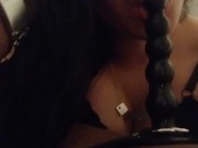 Fucking my girlfriend's pussy with a strapon. 1/16