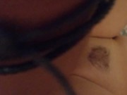 Fucking my girlfriend's pussy with a strapon. 8/16