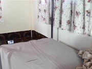 The maid is making the bed. She is beautiful, triple and seductive. 1/16