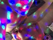 She sucks me on the party while I enjoy the rainbow lights 10/16
