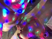 She sucks me on the party while I enjoy the rainbow lights 14/16