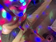 She sucks me on the party while I enjoy the rainbow lights 16/16