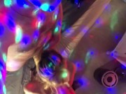She sucks me on the party while I enjoy the rainbow lights 4/16