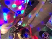 She sucks me on the party while I enjoy the rainbow lights 6/16